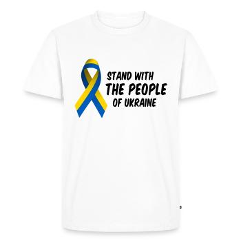 Slogan de la liberté en Ukraine - T-shirt Premium bio Homme - blanc - Devant - Nico (187cm)