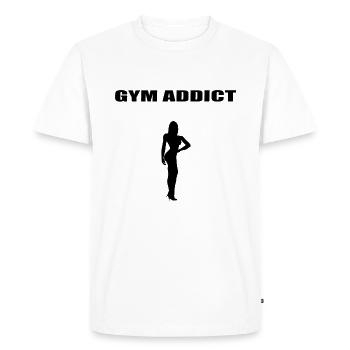 Gym Addict Bodybuilding Woman Edition Black - Men's Premium Organic T-Shirt - white - Front - Nico (187cm)