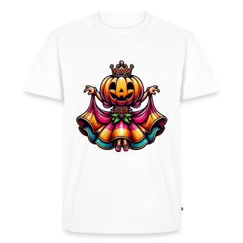 Princesse citrouille d’Halloween avec robe colorée - T-shirt Premium bio Homme - blanc - Devant - Nico (187cm)