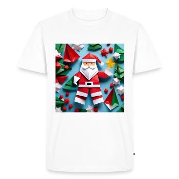 Origami Santa Clause - Men's Premium Organic T-Shirt - white - Front - Nico (187cm)