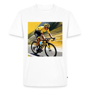 Vitesse vive : à la poursuite du jaune - T-shirt Premium bio Homme - blanc - Devant - Nico (187cm)