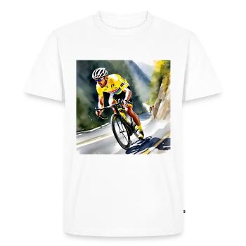 Au-delà du peloton - T-shirt Premium bio Homme - blanc - Devant - Nico (187cm)