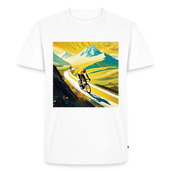 Vivid Altitude : La course aux sommets de rêve - T-shirt Premium bio Homme - blanc - Devant - Nico (187cm)