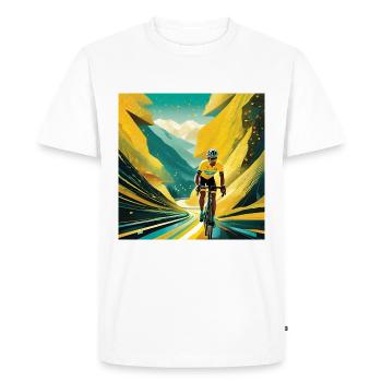 Autoroute vers la gloire jaune - T-shirt Premium bio Homme - blanc - Devant - Nico (187cm)