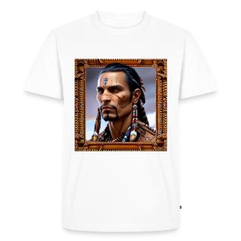 Native American Tribesman - Men's Premium Organic T-Shirt - white - Front - Nico (187cm)