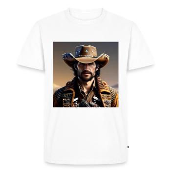 Cow-boy - T-shirt Premium bio Homme - blanc - Devant - Nico (187cm)