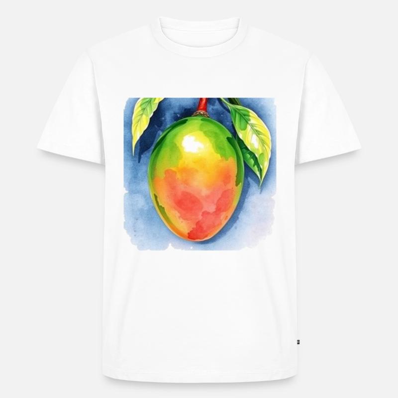 Mango Aquarell - Männer Premium Bio T-Shirt - Weiß