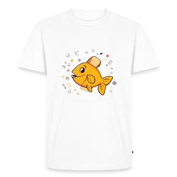 Poisson d'Avril - Orange Cartoon Fish - Men's Premium Organic T-Shirt - white - Front - Nico (187cm)