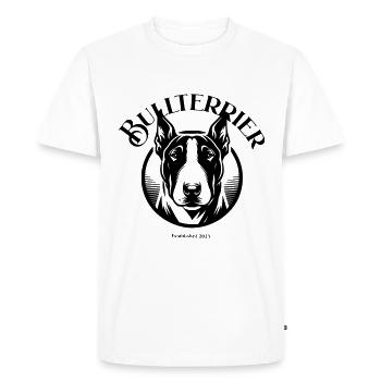 BULL TERRIER LOGO - Men's Premium Organic T-Shirt - white - Front - Nico (187cm)