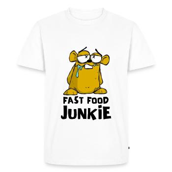 DRÔLE DE FAST-FOOD JUNKIE HAMSTER DESSIN ANIMÉ - T-shirt Premium bio Homme - blanc - Devant - Nico (187cm)