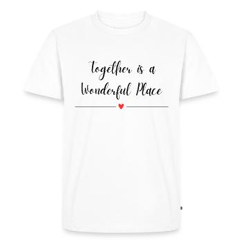 Ensemble, c’est un endroit merveilleux - T-shirt Premium bio Homme - blanc - Devant - Nico (187cm)