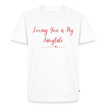 T’aimer est mon conte de fées - T-shirt Premium bio Homme - blanc - Devant - Nico (187cm)