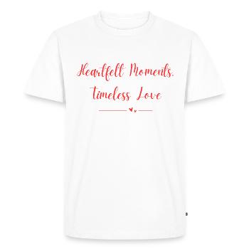 Des moments sincères, un amour intemporel - T-shirt Premium bio Homme - blanc - Devant - Nico (187cm)