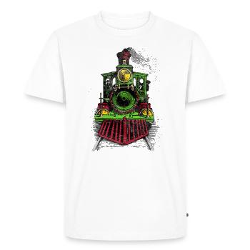 Train Victorien - T-shirt Premium bio Homme - blanc - Devant - Nico (187cm)