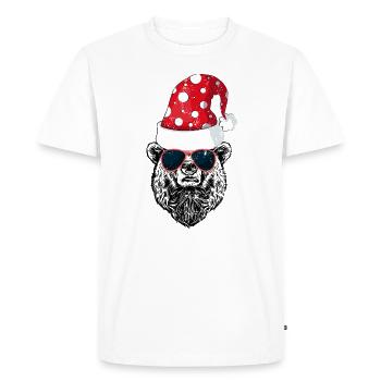 Santa Bear Gift/ Beary Christmas/ Bear Christmas - Men's Premium Organic T-Shirt - white - Front - Nico (187cm)