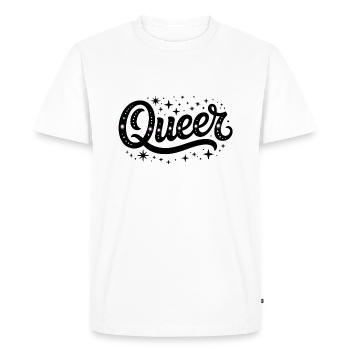 Queer - Cool LGBTQIA+ Logo - T-shirt Premium bio Homme - blanc - Devant - Nico (187cm)