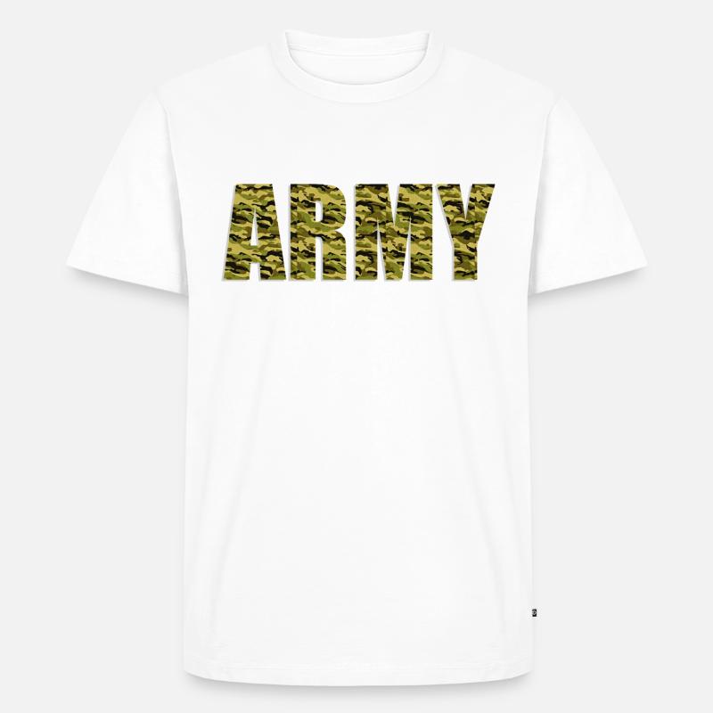 Army - Männer Premium Bio T-Shirt - Weiß
