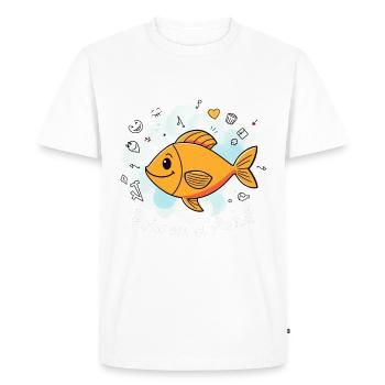 Poisson d'Avril - Orange Cartoon Fish, April 1st - Men's Premium Organic T-Shirt - white - Front - Nico (187cm)