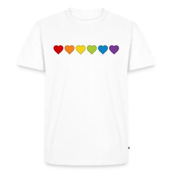 LGBTQIA+ CSD Heart Rainbow Hearts Mois de la fierté - T-shirt Premium bio Homme - blanc - Devant - Nico (187cm)
