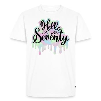 Célébrer 70ème Anniversaire Femme 70 Ans Tie Dye - T-shirt Premium bio Homme - blanc - Devant - Nico (187cm)