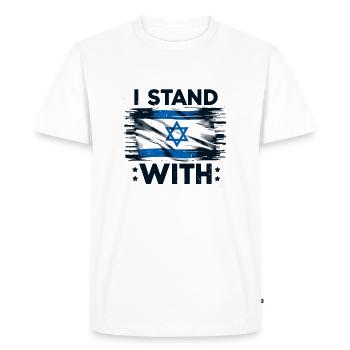 Je suis aux côtés d’Israël - T-shirt Premium bio Homme - blanc - Devant - Nico (187cm)