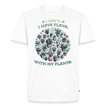 Plans with Plants - Plant Lover Sayings - Men's Premium Organic T-Shirt - white - Front - Nico (187cm)