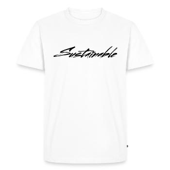 Durabilité durable Cadeau Protection de l’environnement - T-shirt Premium bio Homme - blanc - Devant - Nico (187cm)