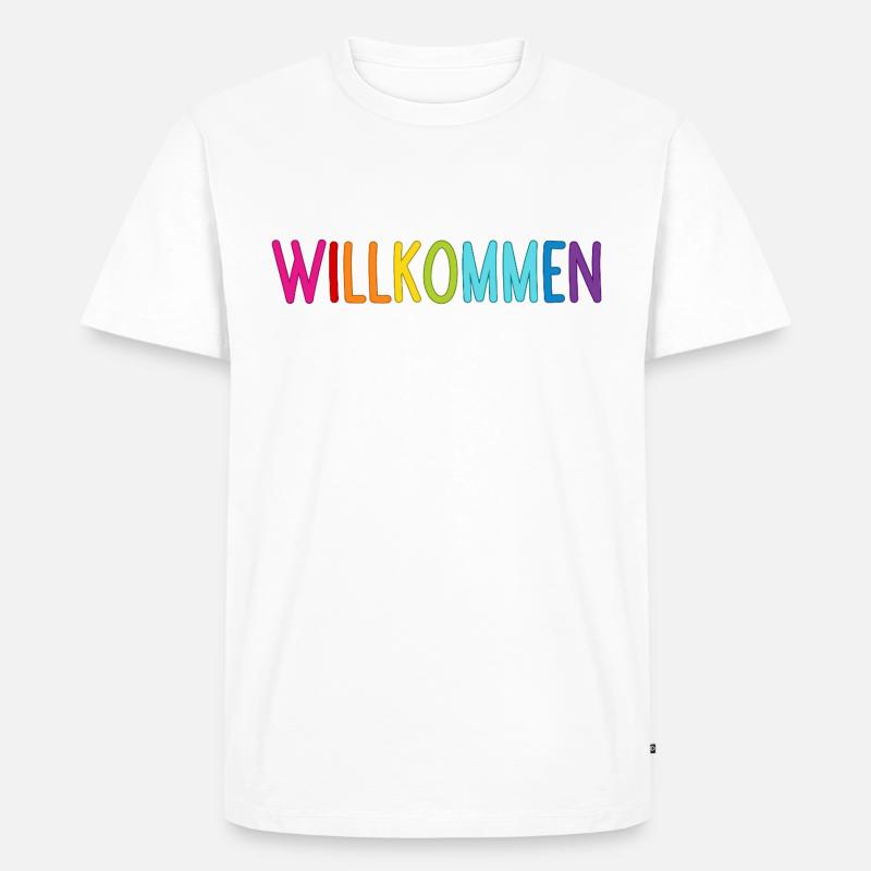 Willkommen - Männer Premium Bio T-Shirt - Weiß