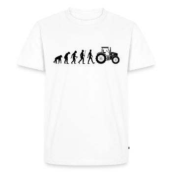 Agriculteur Evolution tracteur paysan Trekker - T-shirt Premium bio Homme - blanc - Devant - Nico (187cm)