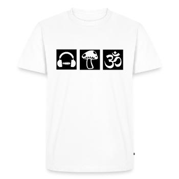 GOA PSYTRANCE - T-shirt Premium bio Homme - blanc - Devant - Nico (187cm)