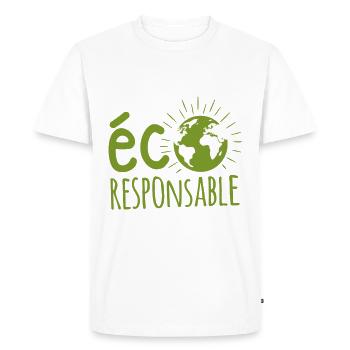 éco-responsable, protection de l'environnement - T-shirt Premium bio Homme - blanc - Devant - Nico (187cm)