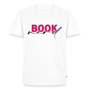 Reading books "book-nerd" Reading corner Library Roman - Men's Premium Organic T-Shirt - white - Front - Nico (187cm)