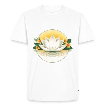 Fleur de lotus blanc - Design floral d’été - T-shirt Premium bio Homme - blanc - Devant - Nico (187cm)