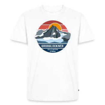 Grossglockner 3798m low poly mountain summit Austria - Men's Premium Organic T-Shirt - white - Front - Nico (187cm)