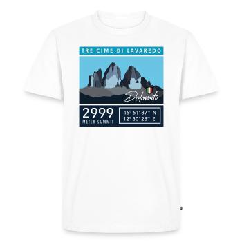 Dolomiten drei Zinnen tre cime di lavaredo Italien - Männer Premium Bio T-Shirt - Weiß - Vorne - Nico (187cm)