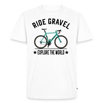 Ride Gravel Bike Explorez le monde Bikepacking - T-shirt Premium bio Homme - blanc - Devant - Nico (187cm)