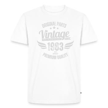 Année de naissance 1983 cadeau d'anniversaire - T-shirt Premium bio Homme - blanc - Devant - Nico (187cm)