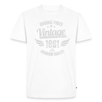 1981 idée cadeau vintage année naissance Noël - T-shirt Premium bio Homme - blanc - Devant - Nico (187cm)