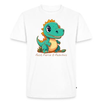 Dinosaures rapides et féroces - T-shirt Premium bio Homme - blanc - Devant - Nico (187cm)