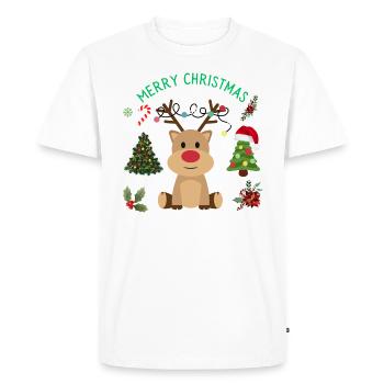 Joyeux Noël, célébrez avec joie - T-shirt Premium bio Homme - blanc - Devant - Nico (187cm)