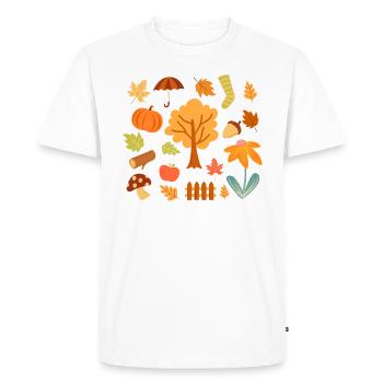Fall Leaves Enjoy the Colorful Season - Men's Premium Organic T-Shirt - white - Front - Nico (187cm)