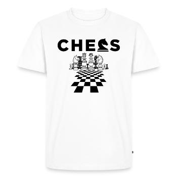 Les échecs on seul mot - T-shirt Premium bio Homme - blanc - Devant - Nico (187cm)