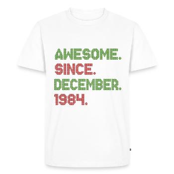 Génial depuis décembre 1984 Avenue de Noël - T-shirt Premium bio Homme - blanc - Devant - Nico (187cm)
