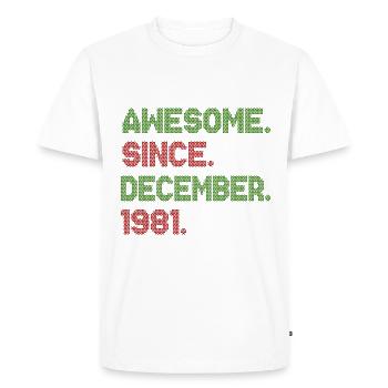 Génial depuis décembre ave de Noël 1981 - T-shirt Premium bio Homme - blanc - Devant - Nico (187cm)