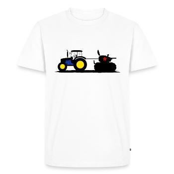 Temps de récolte du tracteur Agriculteur Thanksgiving Conducteur de tracteur - T-shirt Premium bio Homme - blanc - Devant - Nico (187cm)