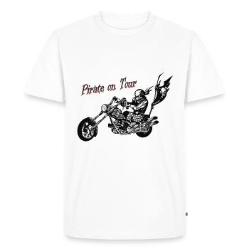 Pirate on the motorcycle - Men's Premium Organic T-Shirt - white - Front - Nico (187cm)