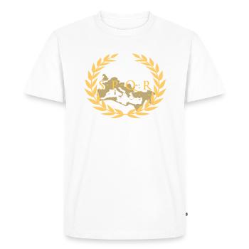 SPQR - Senatus Populus Que Romanus - Empire romain - T-shirt Premium bio Homme - blanc - Devant - Nico (187cm)