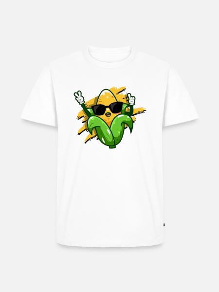 Sjov majs design sød majskolbe - majs - Herre Premium økologisk T-shirt - hvid