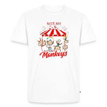 Pas mon cirque, pas mes singes - Circus Carnival - T-shirt Premium bio Homme - blanc - Devant - Nico (187cm)