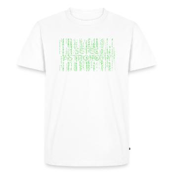 Setec Astronomy - Développeur programmeur informatique - T-shirt Premium bio Homme - blanc - Devant - Nico (187cm)